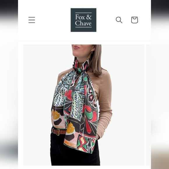 Fox & Chave Matisse Egyptian Curtain Silk Habotai Scarf